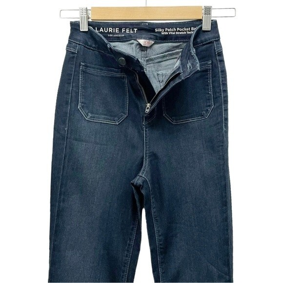 Laurie Felt Silky Patch Pocket Baby Bell High Waist Dark Wash Jeans Size XXS | 2 - Picture 7 of 14